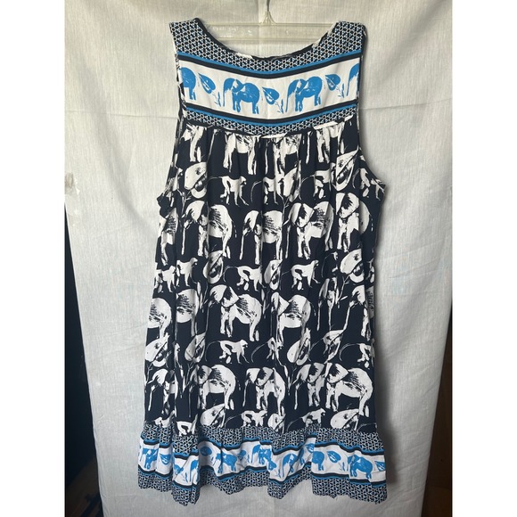 blue elephant dress Chang Hits Halter Elephant Dress Dark Blue